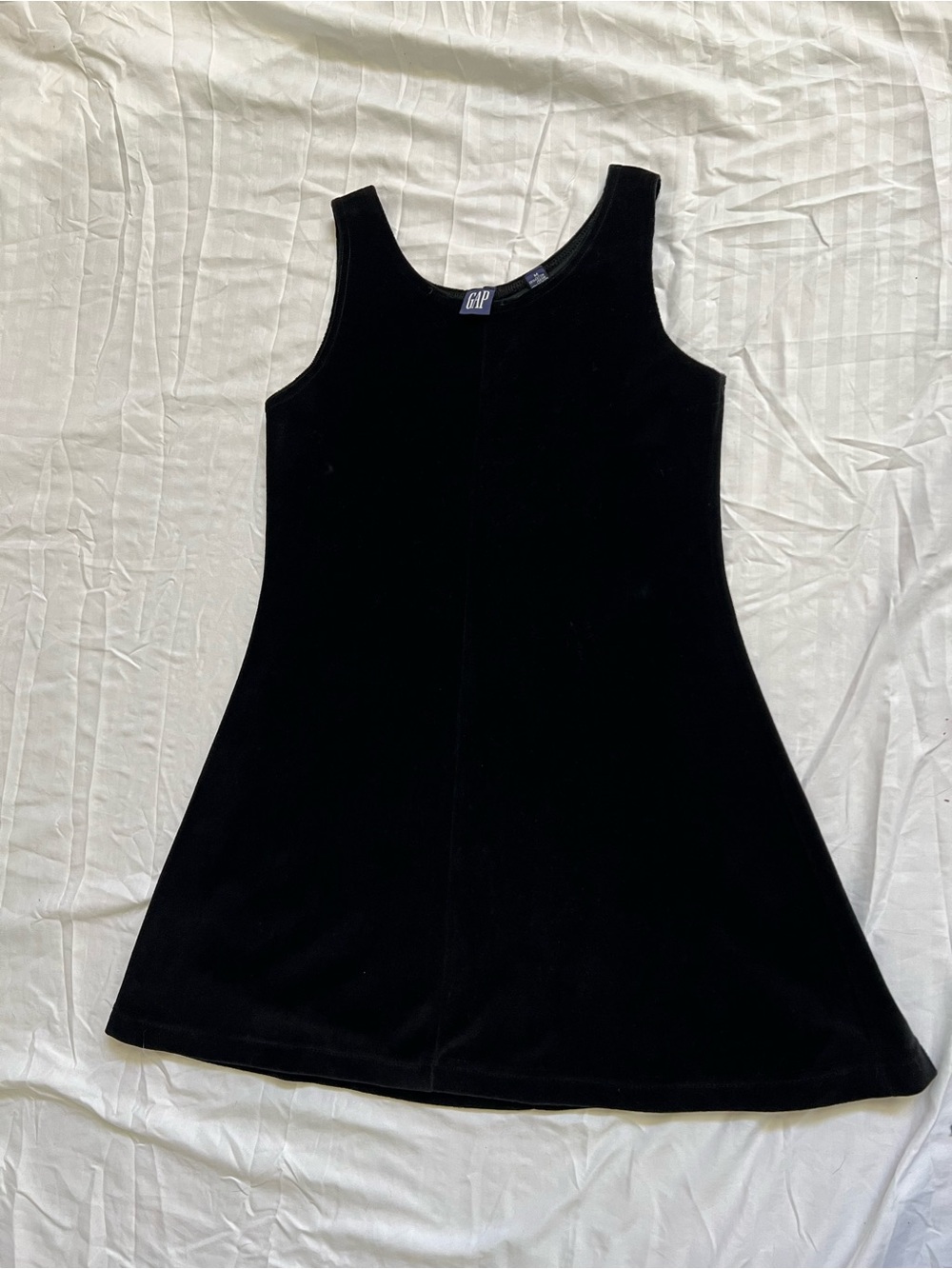 GAP Black Velvet Sleeveless Mini Dress
